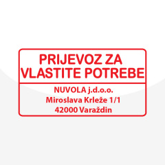 Naljepnica prijevoz za vlastite potrebe 1
