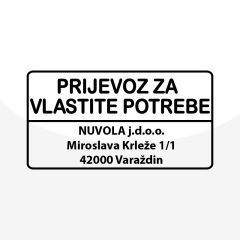 Naljepnica prijevoz za vlastite potrebe 1