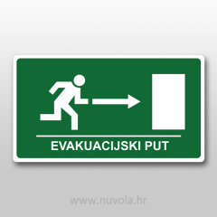 Naljepnica Evakuacijski put desno