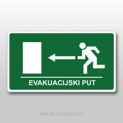 Naljepnica Evakuacijski put lijevo