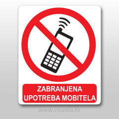 Naljepnica Zabranjena upotreba mobitela