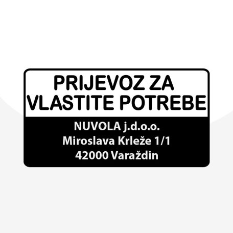 Naljepnica prijevoz za vlastite potrebe3
