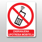 Naljepnica zabranjena upotreba mobitela