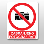 Naljepnica zabranjeno fotografiranje