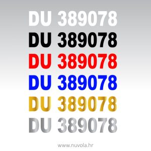 naljepnica za čamac, reg oznaka