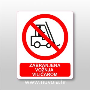 Zabranjena vožnja viličarom