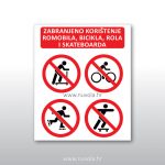 Zabranjeno korištenje romobila, rola, bicikla, skateboarda