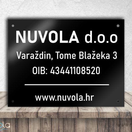 natpisna tabla za tvrtku crna visoki sjaj