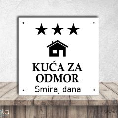 Tabla za kuću za odmor – bijela