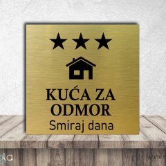 Tabla za kuću za odmor – zlatna brušena