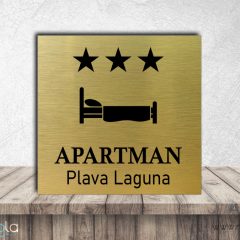 Tabla za apartman – zlatna brušena