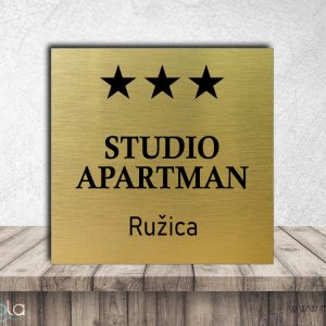 Tabla za studio apartman – zlatna brušena