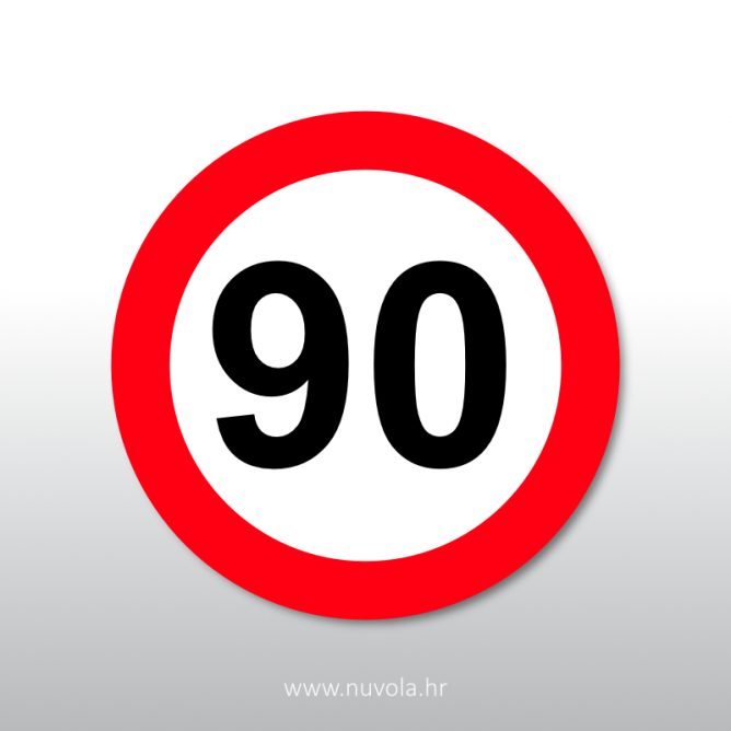 Naljepnica ograničenje brzine 90 km/h - Nuvola Studio