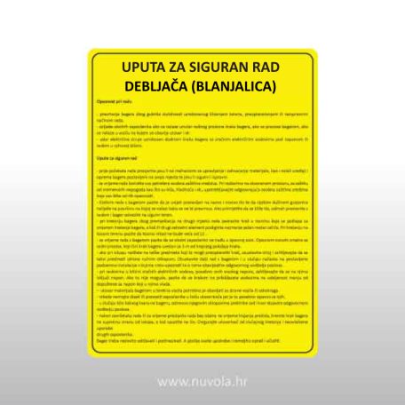 Upute za siguran rad - Debljača-blanjalica