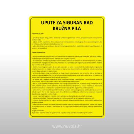 Upute za siguran rad - Kružna pila