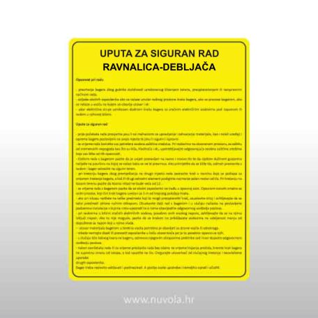 Upute za siguran rad - Ravnalica-debljača