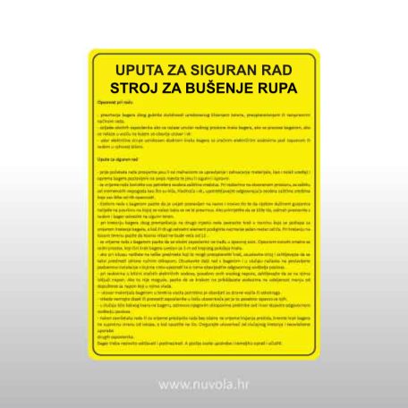 Upute za siguran rad - Stroj za bušenje rupa