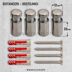 Distanceri odstojnici za table srebrni