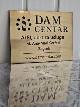 Natpisna ploča za obrt, zlatna