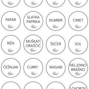 Naljepnice set za začine 8×8 cm