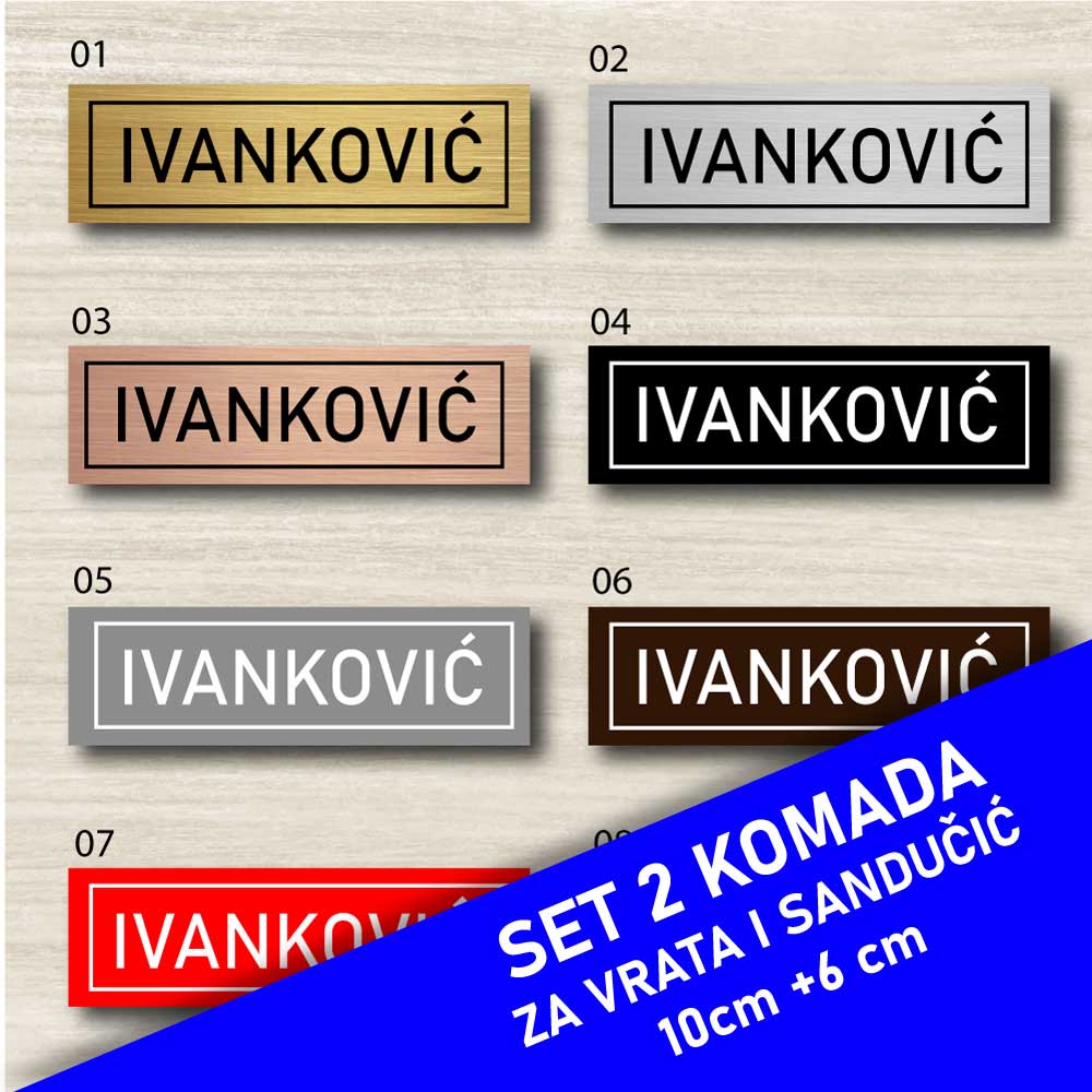 Natpisna tablica za vrata i sandučić