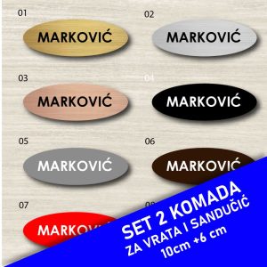 Natpisna tablica za vrata i sandučić