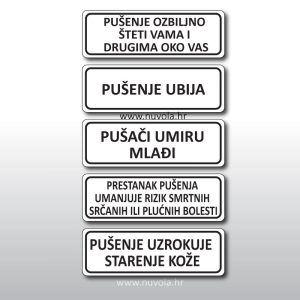 Naljepnica pušenje ubija, pušači umiru mlađi